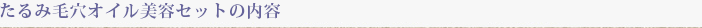 たるみ毛穴オイル美容セットの内容