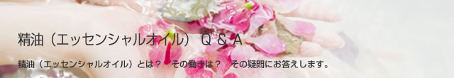 精油（エッセンシャルオイル）Q＆A　精油（エッセンシャルオイル）とは？　その働きは？　その疑問にお答えします。